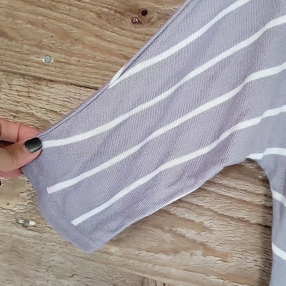 Express Size Small Gray And White Striped Tunic/Mini Dress